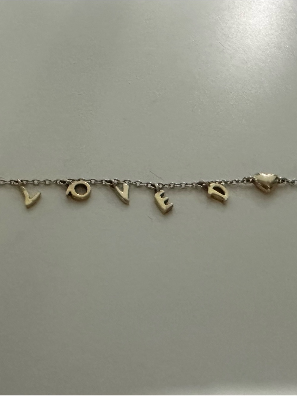 Pandora Gold and Silver 'LOVE' Letter Necklace with Heart Accent